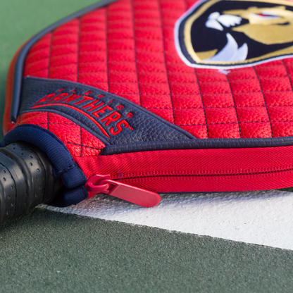 Florida Panthers quilted pickleball paddle cover team name