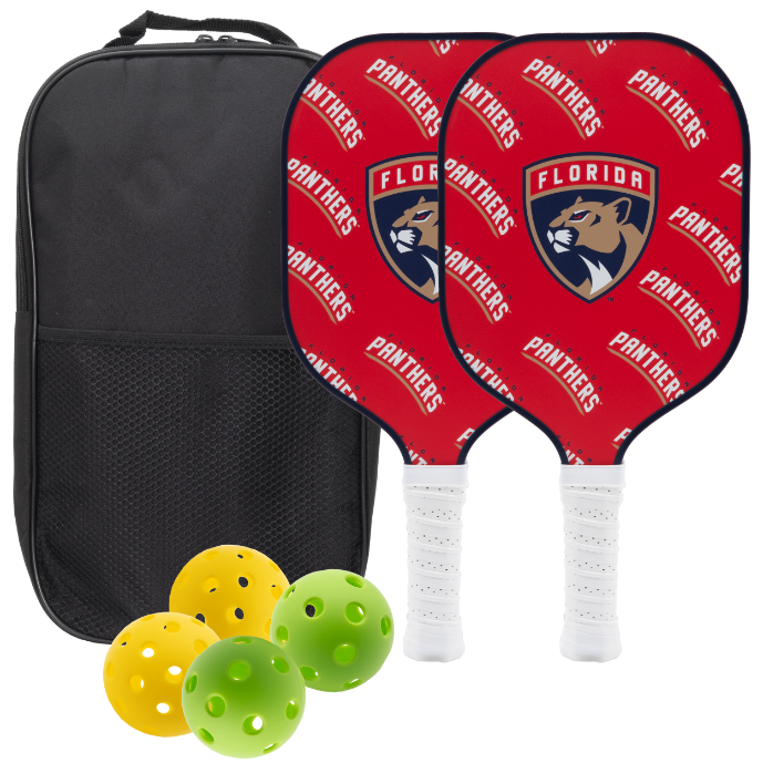 Florida Panthers pickleball paddle set with balls and carry case