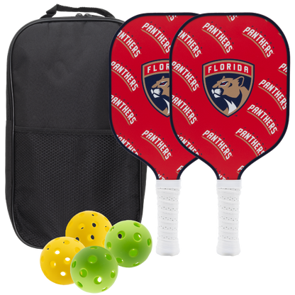 Florida Panthers pickleball paddle set with balls and carry case