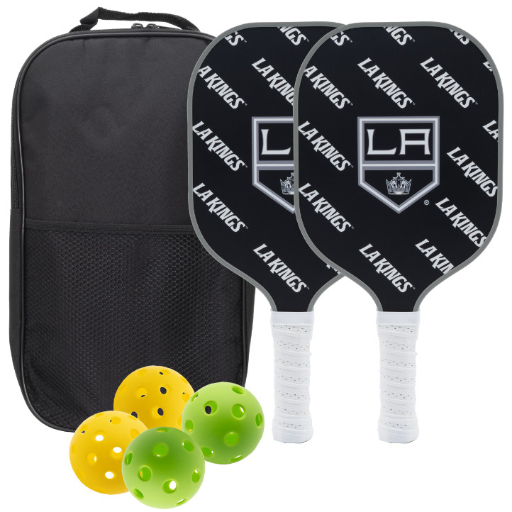 Los Angeles Kings pickleball paddle set with balls and carry case
