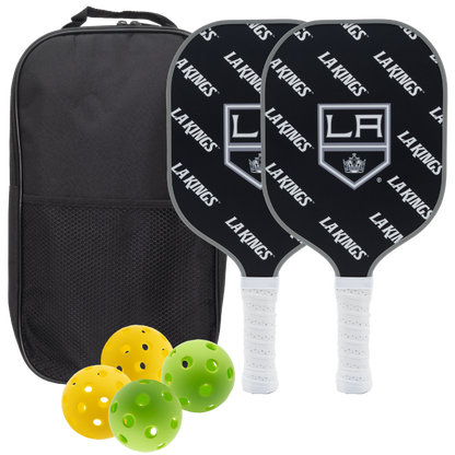 Los Angeles Kings pickleball paddle set with balls and carry case