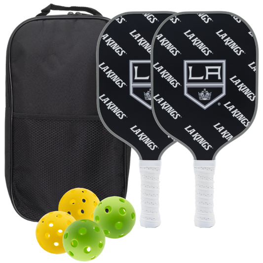 Los Angeles Kings pickleball paddle set with balls and carry case