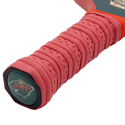 Minnesota Wild pickleball paddle handle logo