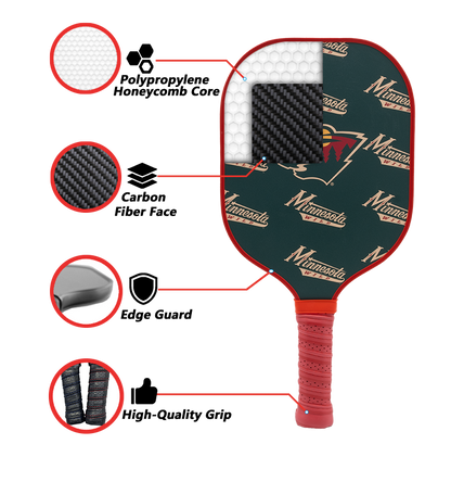 Minnesota Wild standard pickleball paddle additional view