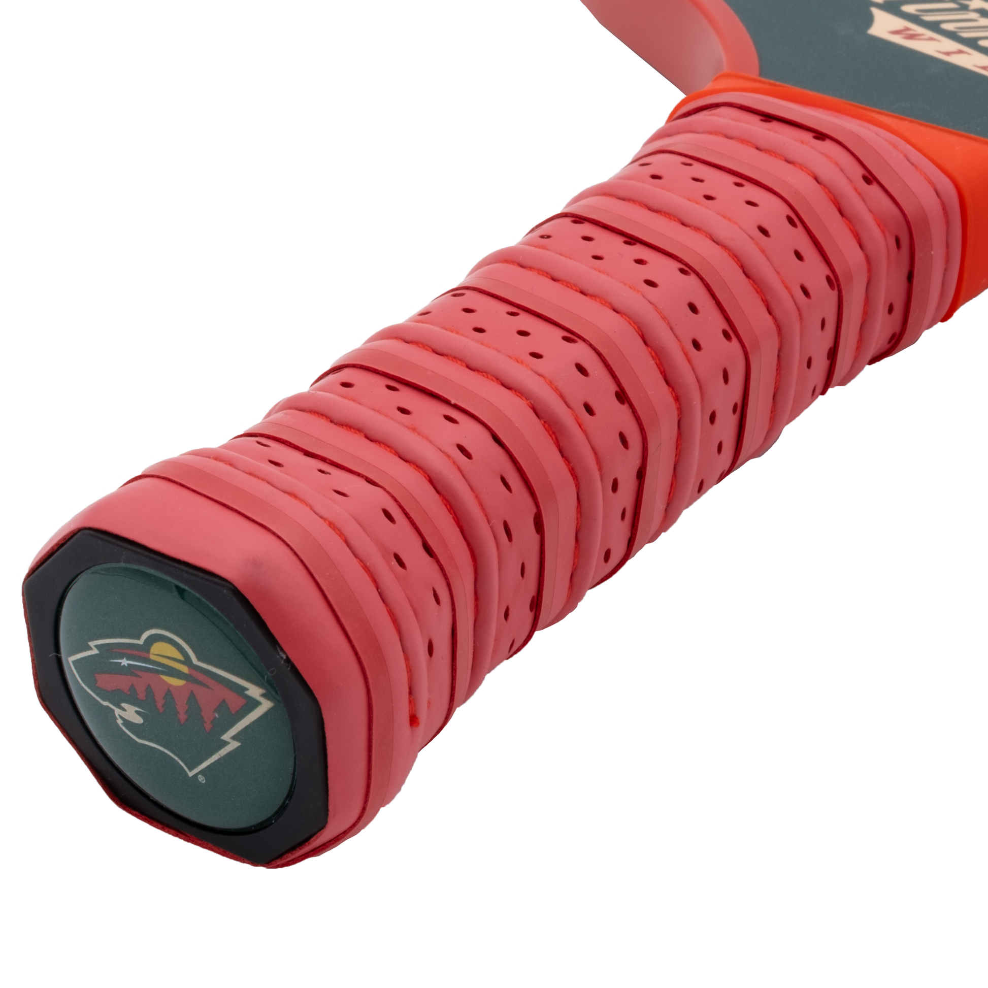 Minnesota Wild pickleball paddle handle logo