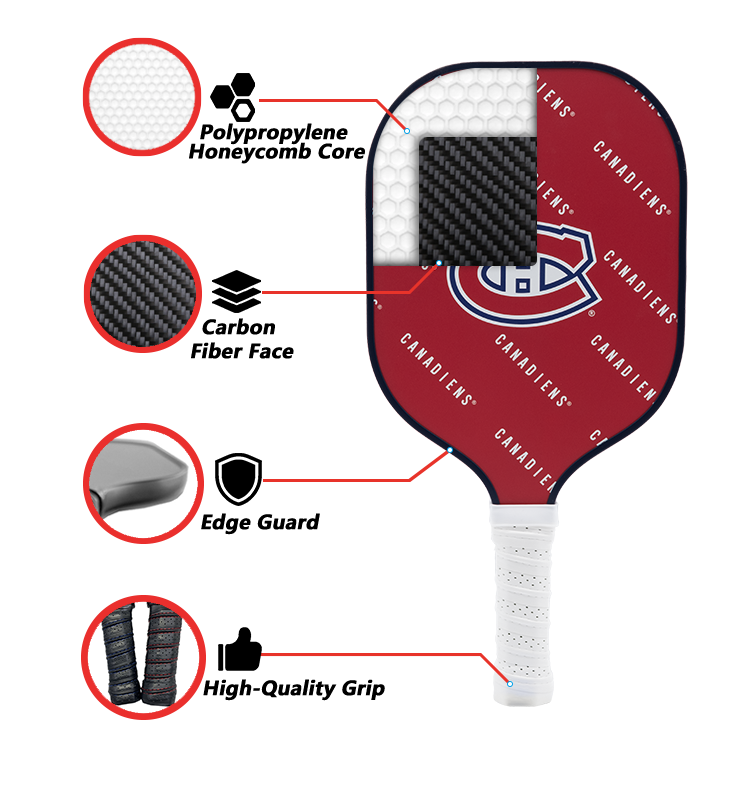 Montreal Canadiens standard pickleball paddle additional view