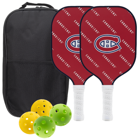 Montreal Canadiens pickleball paddle set with balls and carry case
