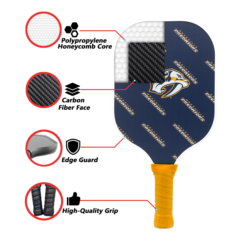 Nashville Predators standard pickleball paddle additional view