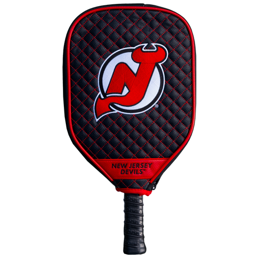 New Jersey Devils Black quilted pickleball paddle cover
