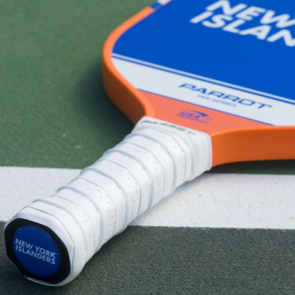 New York Islanders Sport Plus pickleball paddle back view on the court