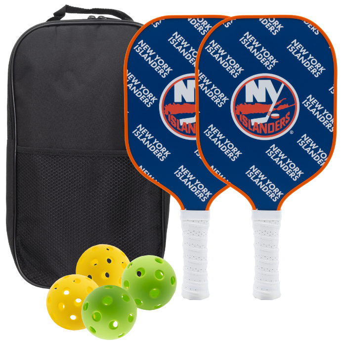 New York Islanders pickleball paddle set with balls and carry case