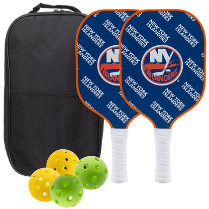 New York Islanders pickleball paddle set with balls and carry case