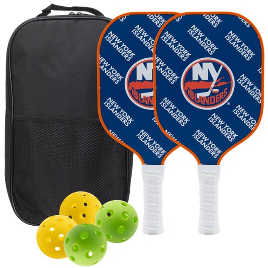 New York Islanders pickleball paddle set with balls and carry case