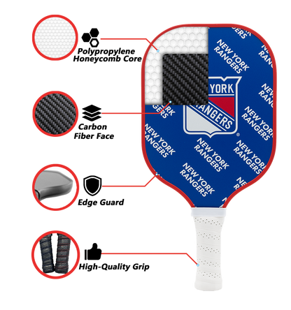 New York Rangers standard pickleball paddle additional view