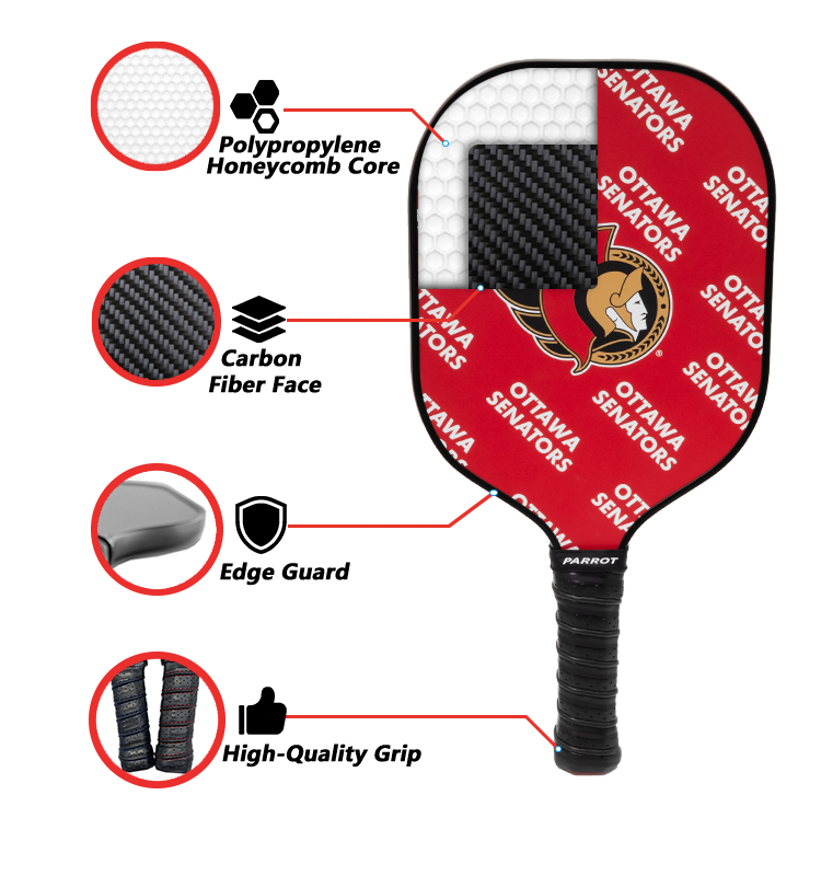 Ottawa Senators standard pickleball paddle additional view