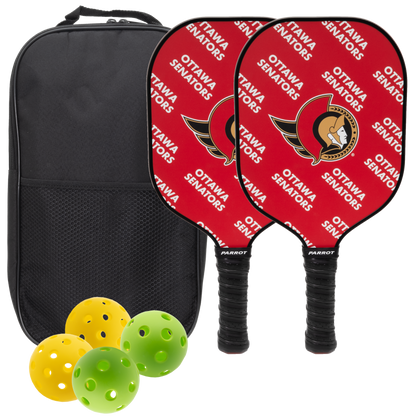 Ottawa Senators pickleball paddle set with balls and carry case