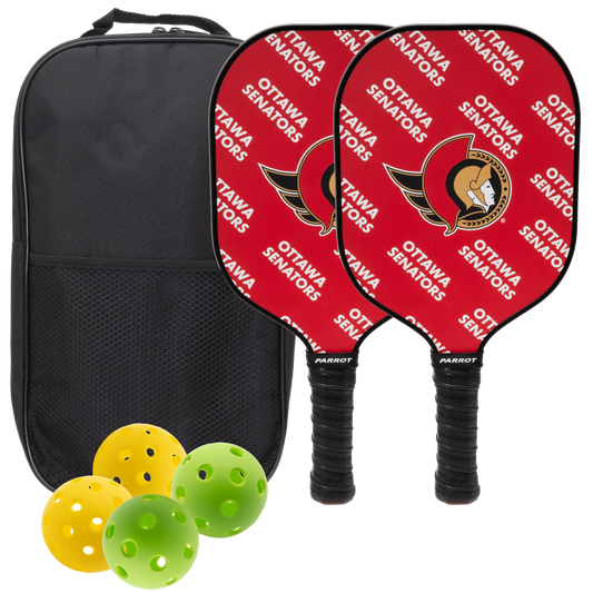 Ottawa Senators pickleball paddle set with balls and carry case