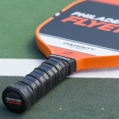 Philadelphia Flyers Sport Plus pickleball paddle back view on the court