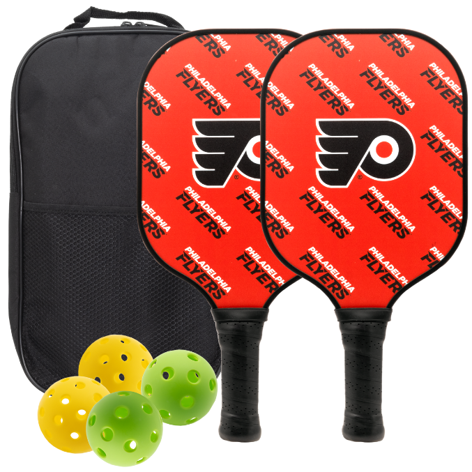 Philadelphia Flyers pickleball paddle set with balls and carry case