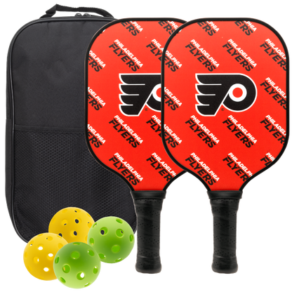 Philadelphia Flyers pickleball paddle set with balls and carry case