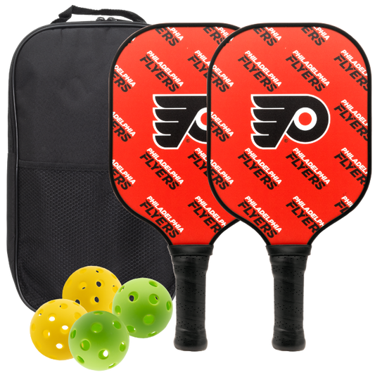 Philadelphia Flyers pickleball paddle set with balls and carry case