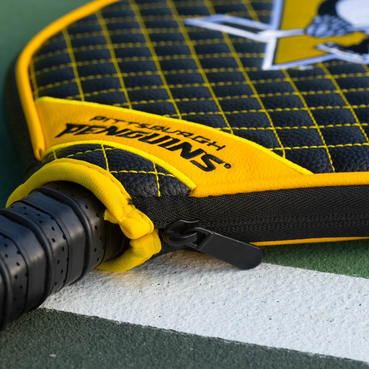 Pittsburgh Penguins quilted pickleball paddle cover team name