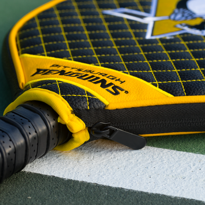 Pittsburgh Penguins quilted pickleball paddle cover team name