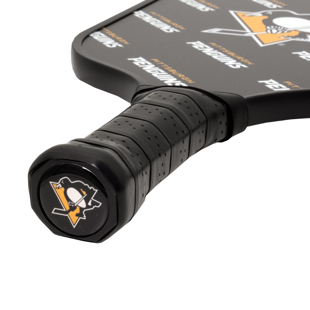 Pittsburgh Penguins pickleball paddle handle logo