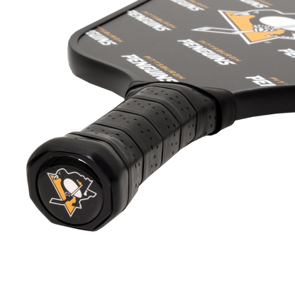 Pittsburgh Penguins pickleball paddle handle logo