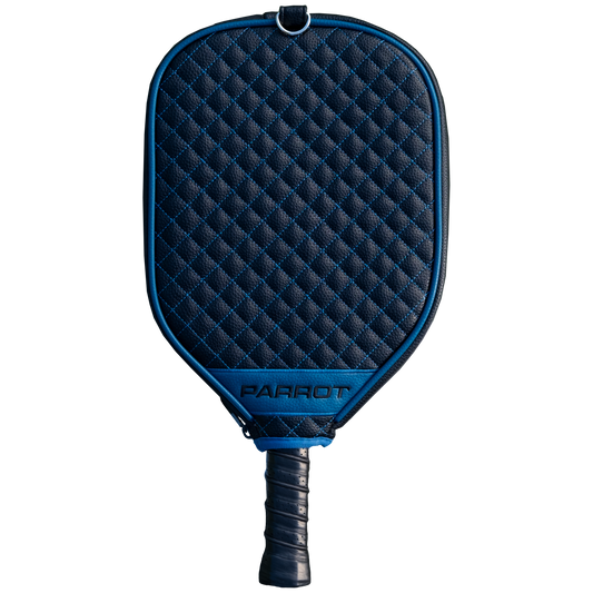 San Jose Sharks Black quilted pickleball paddle cover back view