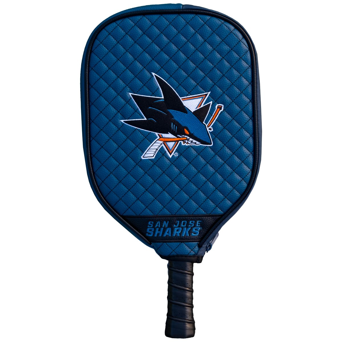San Jose Sharks Teal quilted pickleball paddle cover