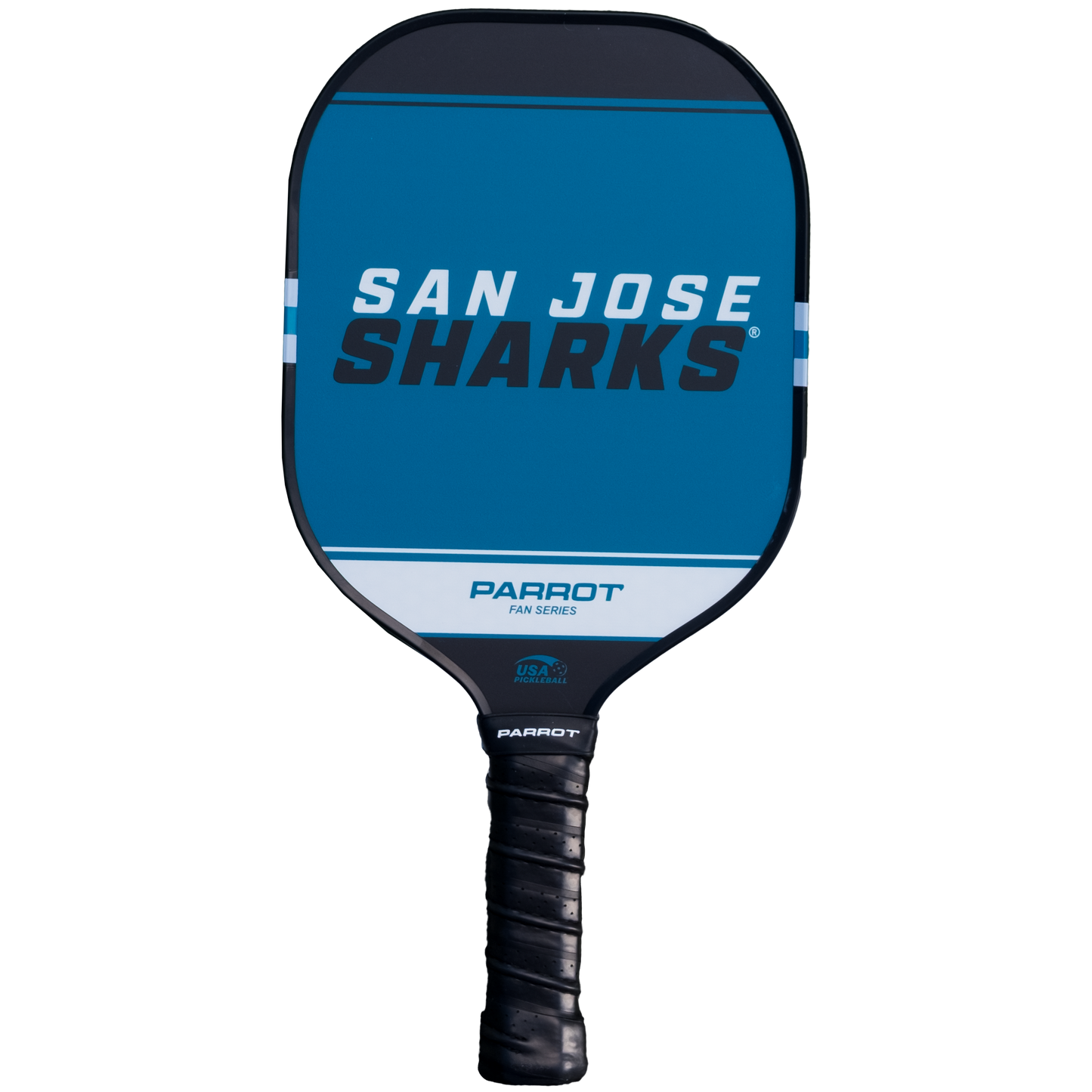 San Jose Sharks Sport Plus pickleball paddle back view