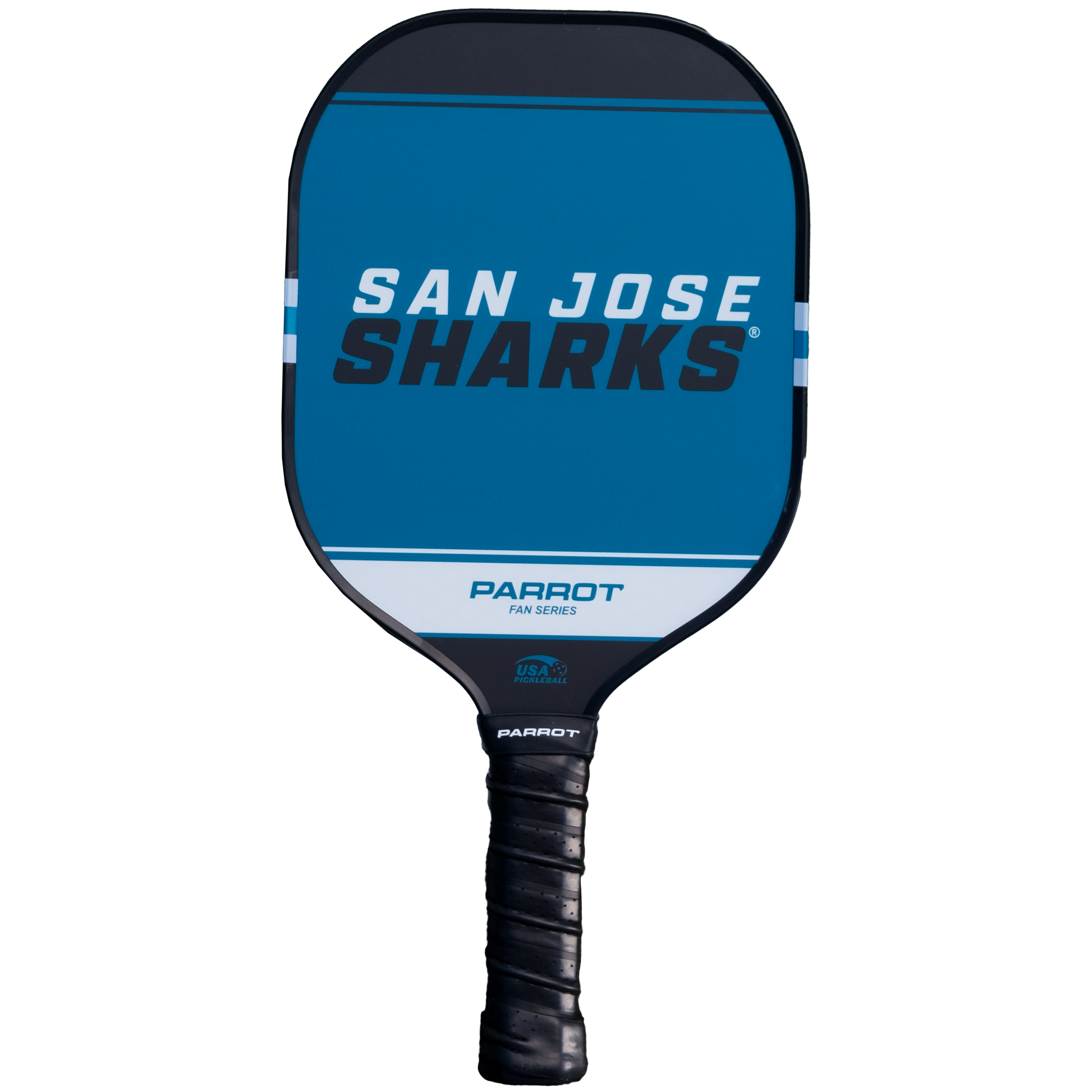 San Jose Sharks Sport Plus pickleball paddle back view