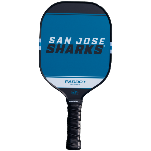 San Jose Sharks Sport Plus pickleball paddle back view
