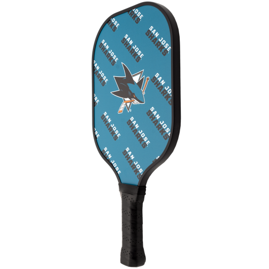 San Jose Sharks pickleball paddle back view