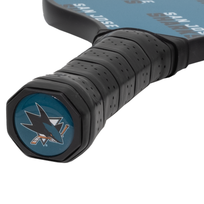 San Jose Sharks pickleball paddle handle logo