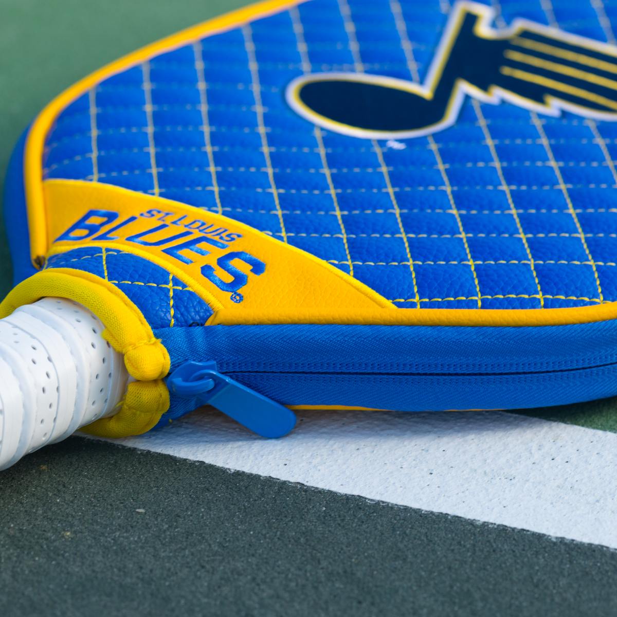 St Louis Blues quilted pickleball paddle cover team name