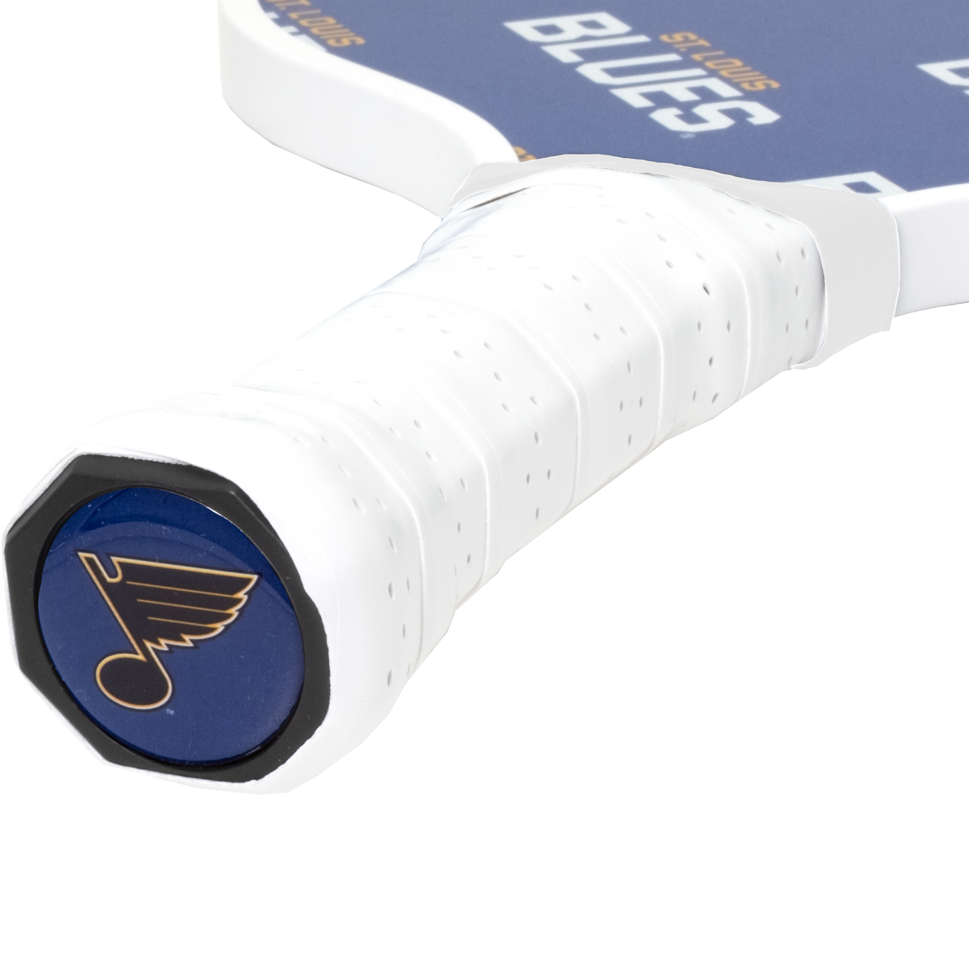 St Louis Blues pickleball paddle handle logo