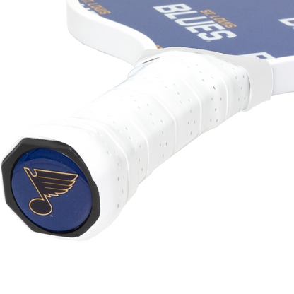 St Louis Blues pickleball paddle handle logo