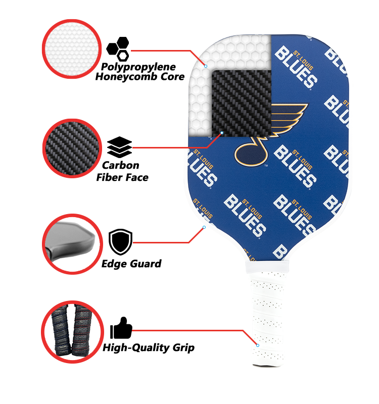 St Louis Blues standard pickleball paddle additional view