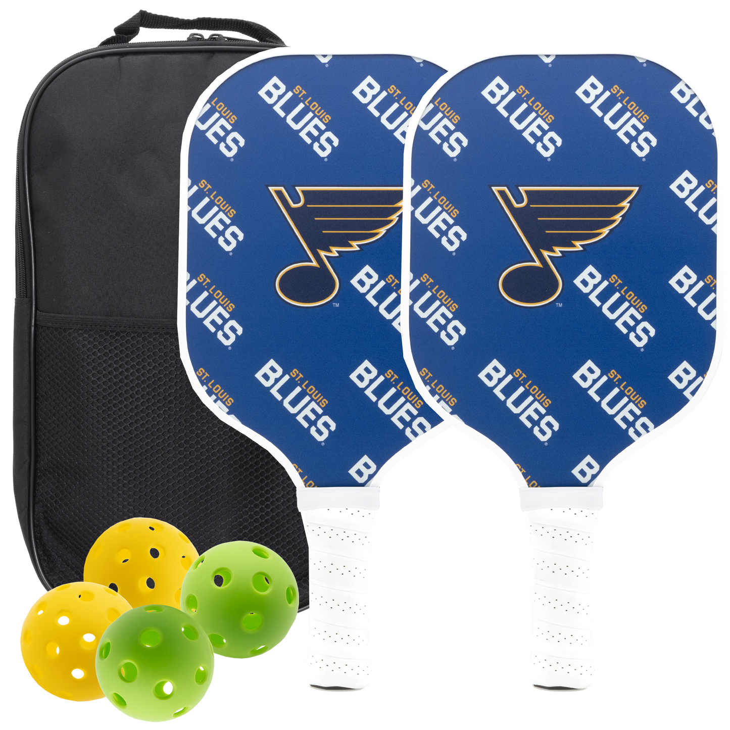 St Louis Blues pickleball paddle set with balls and carry case