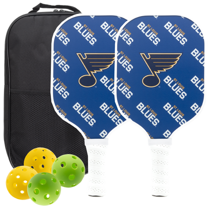 St Louis Blues pickleball paddle set with balls and carry case