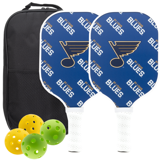 St Louis Blues pickleball paddle set with balls and carry case