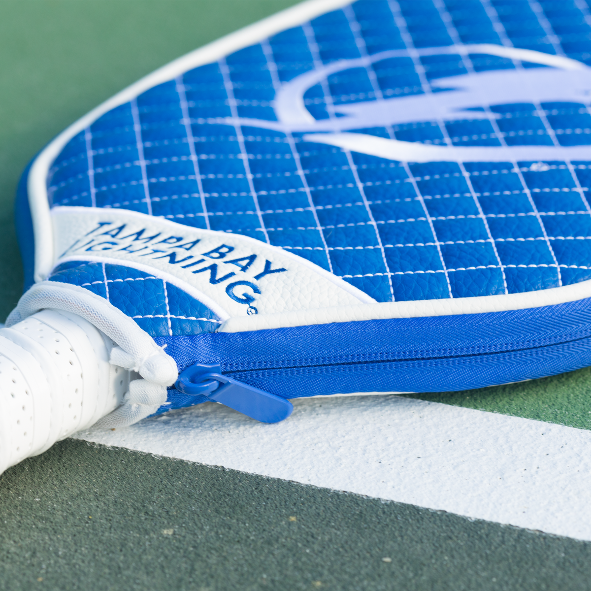 Tampa Bay Lightning quilted pickleball paddle cover team name