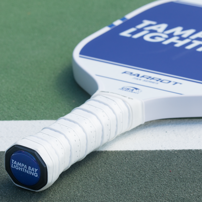 Tampa Bay Lightning Sport Plus pickleball paddle back view on the court