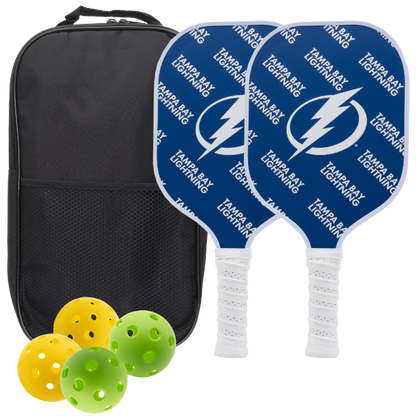 Tampa Bay Lightning pickleball paddle set with balls and carry case