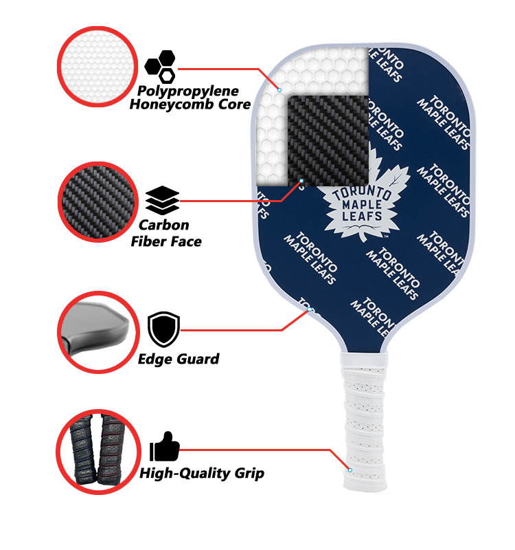 Toronto Maple Leafs standard pickleball paddle additional view