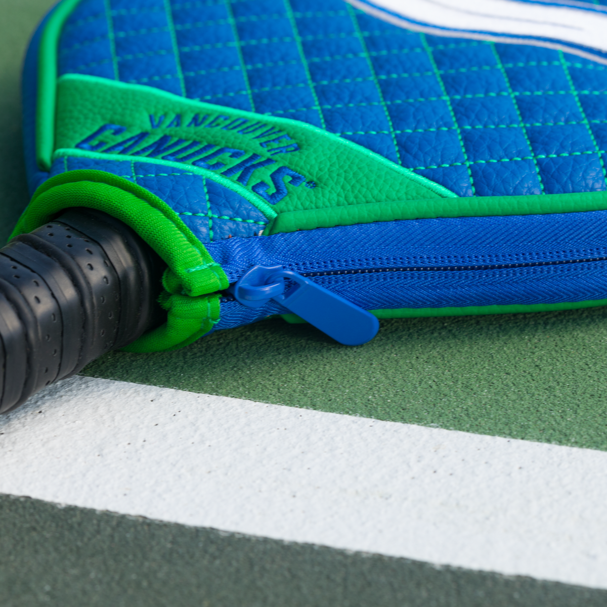 Vancouver Canucks quilted pickleball paddle cover team name