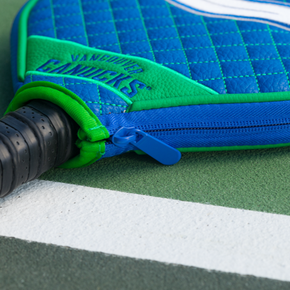 Vancouver Canucks quilted pickleball paddle cover team name
