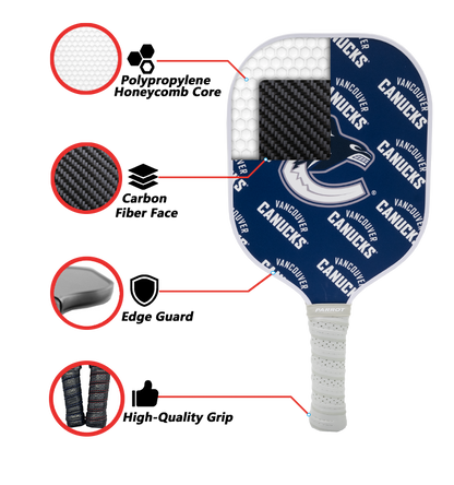 Vancouver Canucks standard pickleball paddle additional view